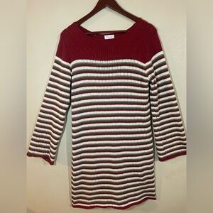 Striped Knit Christmas Midi Sweater Dress size XL